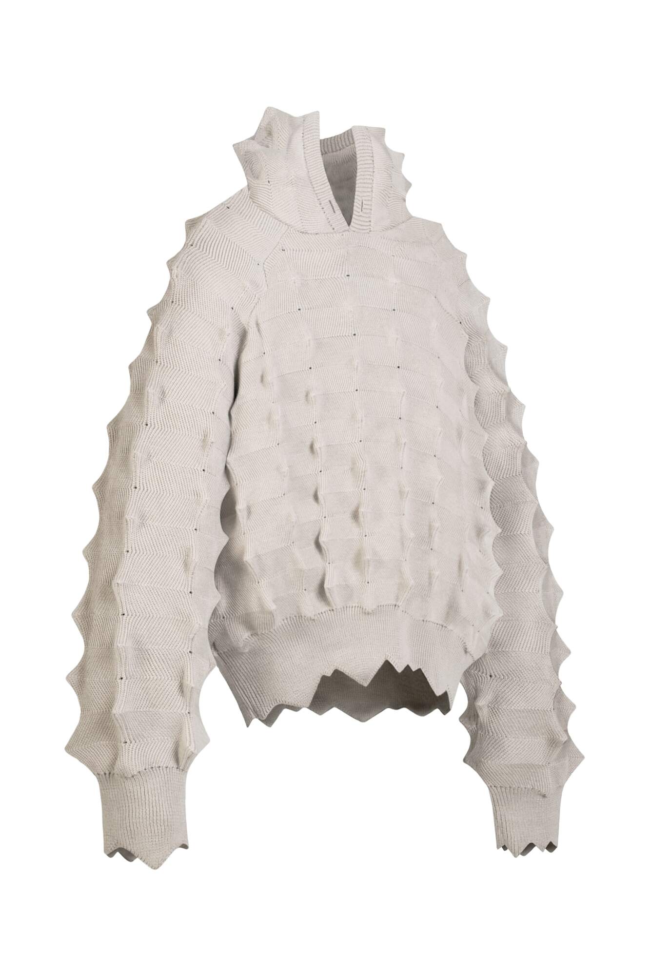 MADFRENZY Spiked Knit Hoodie Ivory — купить с доставкой и живьем в 