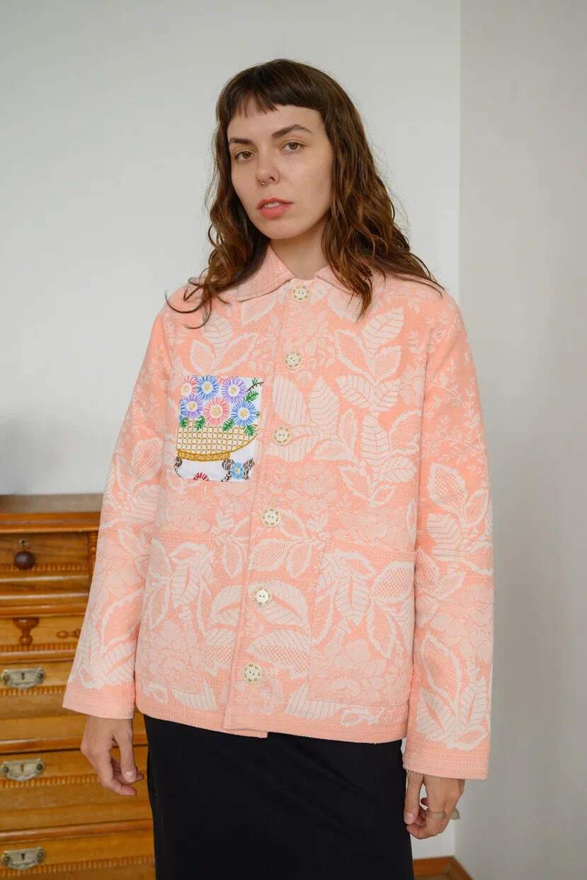 SOEURS Нежно-Розовая Куртка/Soft Pink with Flowers Padded Jacket