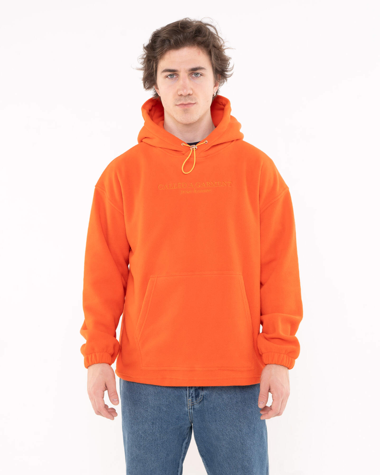 Wrap hoodie, оранжевый неон, мужской