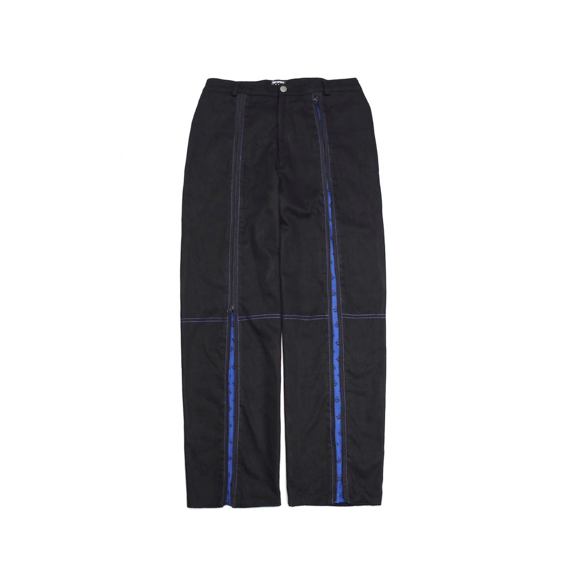 New logo black zipped pants