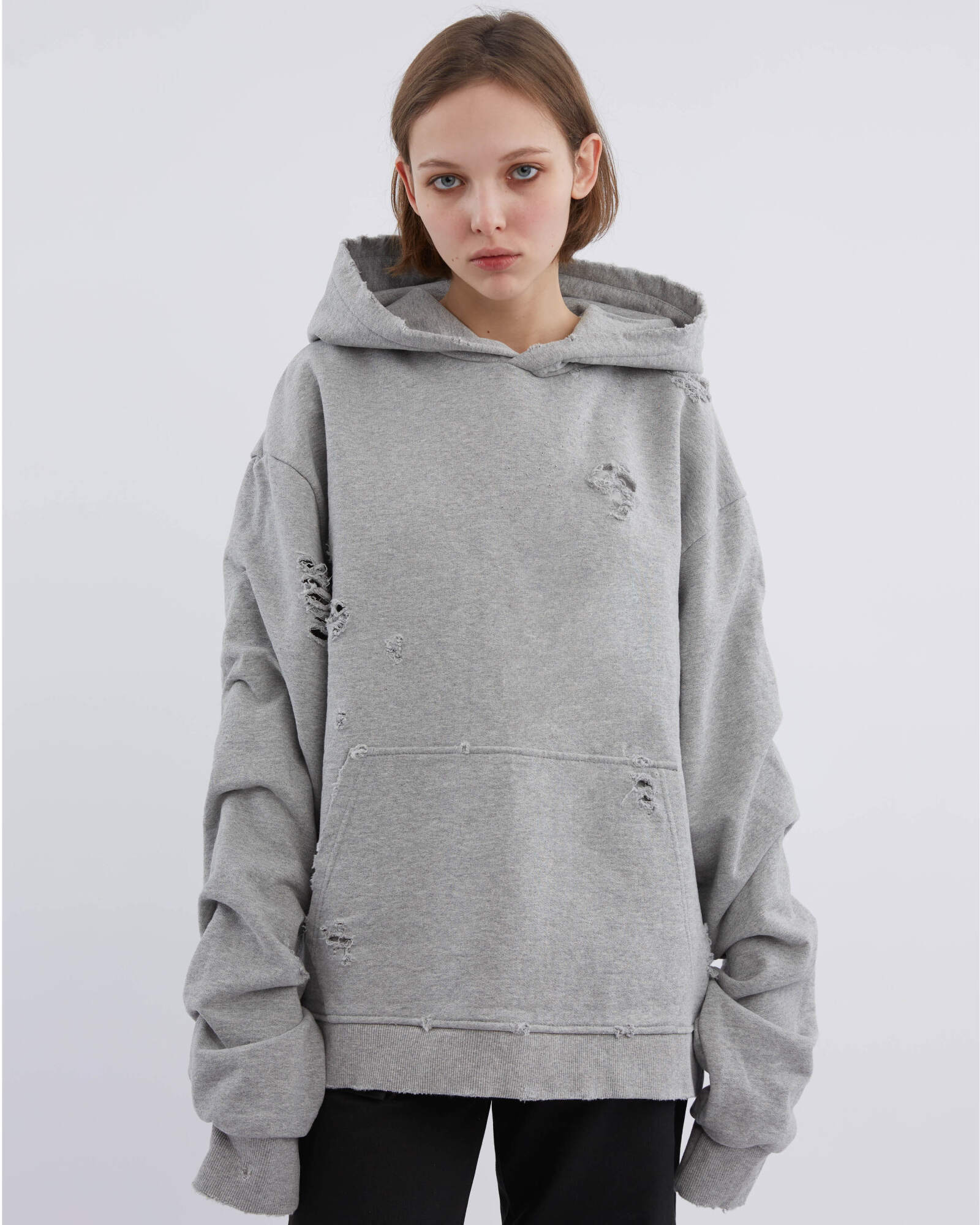 Худи Distress Hoodie Gray цвет серый Худи Distress Hoodie Gray цвет серый