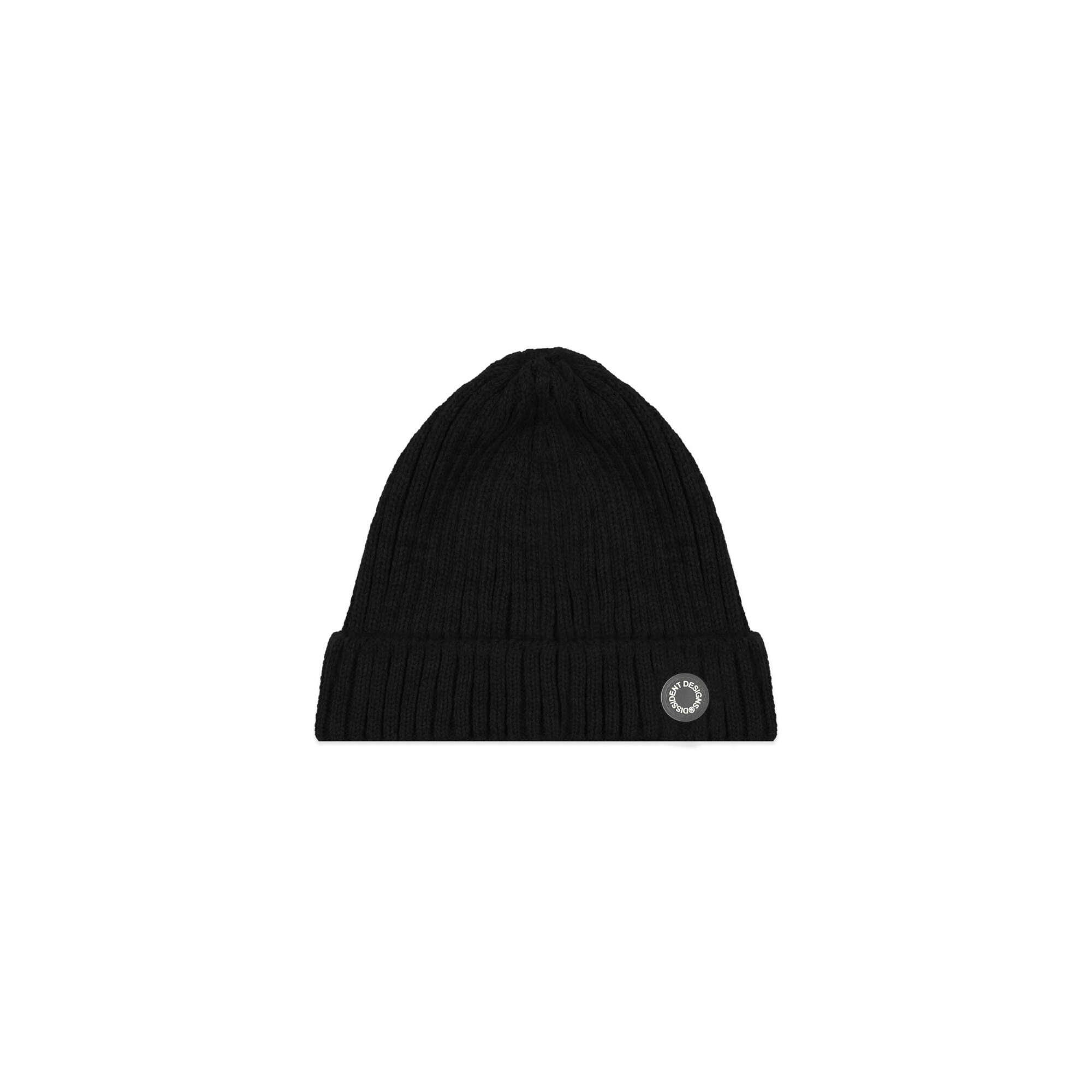 Silicone Circle Logo Beanie in Black