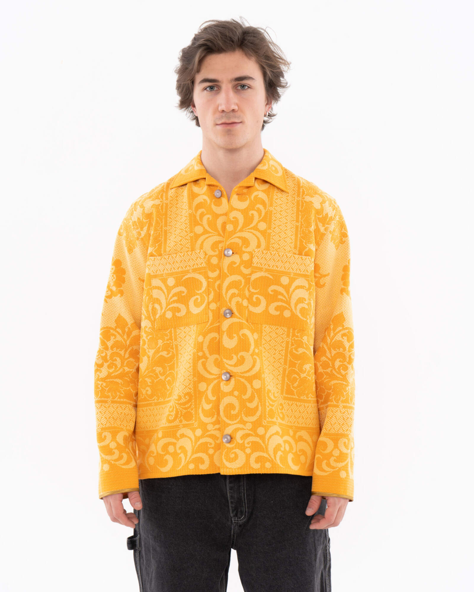 Warm Yellow Shirt Теплая (сшита в одном экземпляре из антикварного покрывала, периода 1960х)