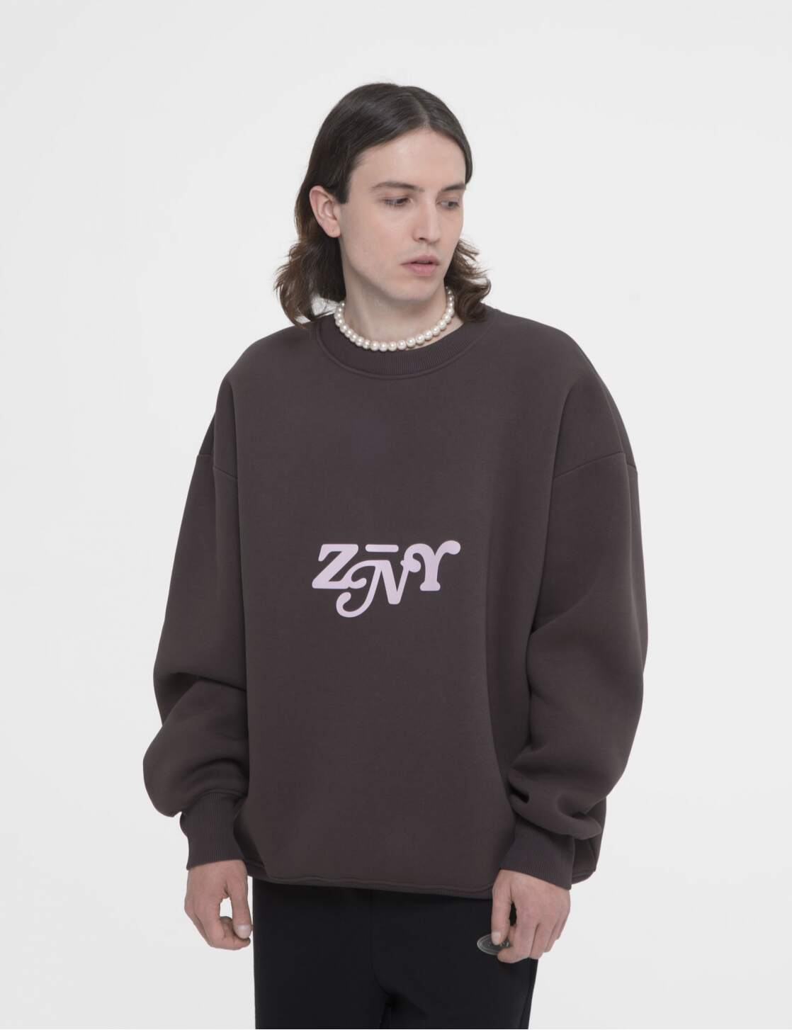 Свитшот ZNY PINK LOGO OSW-ZNYPINKLOGOSS23-BRWN