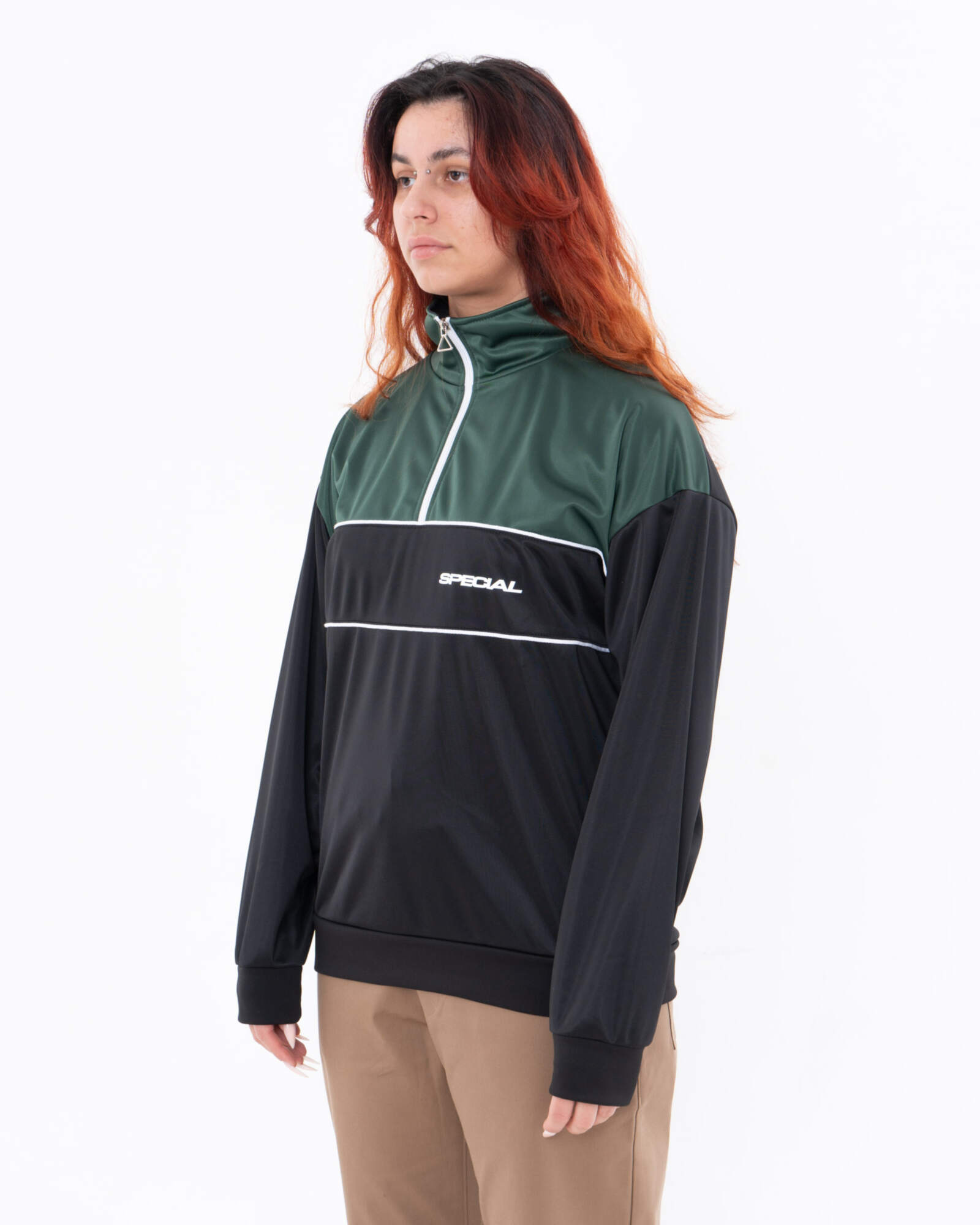 Special Олимпийка Half Zip черно-зеленая — купить с доставкой и