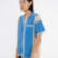 Red Tulips Shirt (deep blue tablecloth)