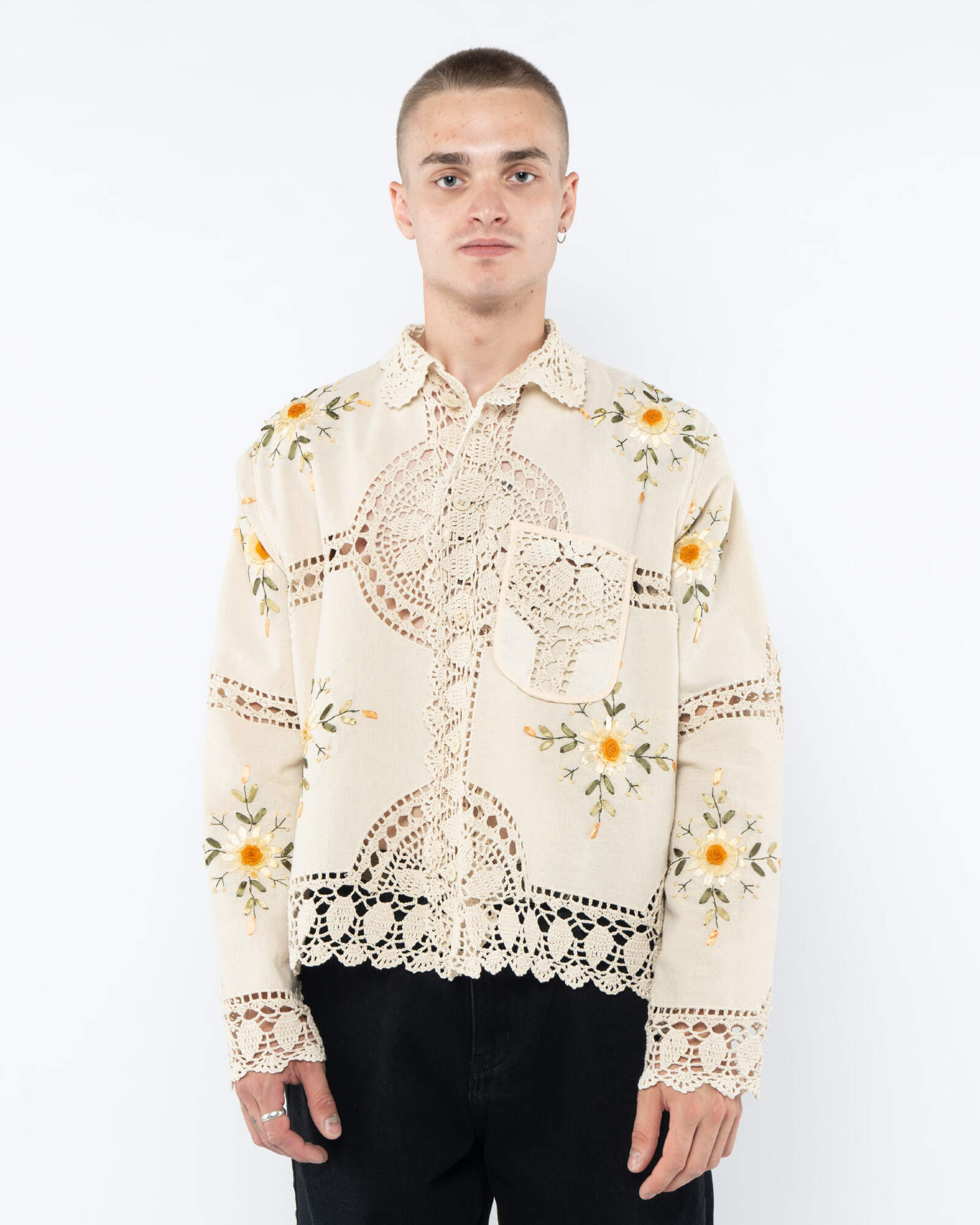 Рубашка Связанная Вручную/Hand-Crocheted Long Sleeve Shirt Рубашка Связанная Вручную/Hand-Crocheted Long Sleeve Shirt