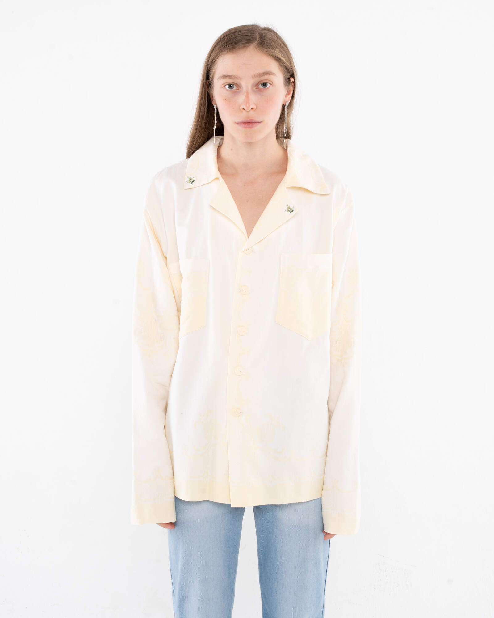 Linen Lemon Shirt  (сшита в одном экземпляре из антикварной льняной скатерти, периода 1960х)
