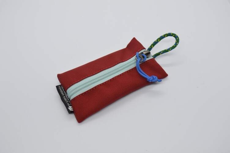 Fabric Key Wallet бордовый с бирюзовой молнией